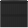 Mexen Rivel badkamerkast 50 cm met Vela wastafel, 2 lades, gegroefd, zwart mat - 91A20-05047-2-BFF71-W23M71
