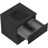 Mexen Rivel mueble de baño de 50 cm con lavabo Vela, 2 cajones, acanalado, negro mate - 91A20-05047-2-BFF71-W23M71