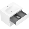 Mexen Rivel bathroom cabinet 60 cm with Vela washbasin, 2 drawers, grooved, white matte - 91A20-06047-2-BFF01-W23M01