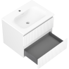 Mexen Rivel bathroom cabinet 60 cm with Vela washbasin, 2 drawers, grooved, white matte - 91A20-06047-2-BFF01-W23M01