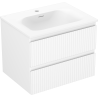 Mexen Rivel bathroom cabinet 60 cm with Vela washbasin, 2 drawers, grooved, white matte - 91A20-06047-2-BFF01-W23M01