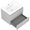 Mexen Rivel meuble de salle de bain 60 cm avec lavabo Vela, 2 tiroirs, rainuré, gris mat/blanc mat - 91A20-06047-2-BFF62-W23M01
