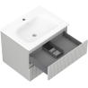 Mexen Rivel meuble de salle de bain 60 cm avec lavabo Vela, 2 tiroirs, rainuré, gris mat/blanc mat - 91A20-06047-2-BFF62-W23M01