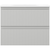 Mexen Rivel badkamerkast 60 cm met wastafel Vela, 2 lades, geribbeld, grijs mat/wit mat - 91A20-06047-2-BFF62-W23M01