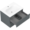 Mexen Rivel mueble de baño de 60 cm con lavabo Vela, 2 cajones, ranurado, grafito mate/blanco mate - 91A20-06047-2-BFF66-W23M0