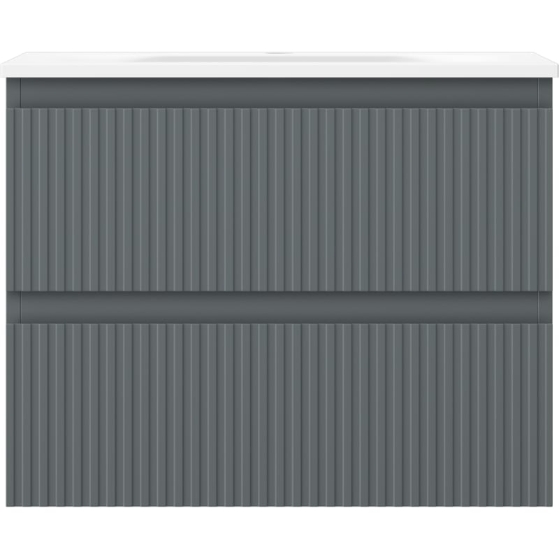 Mexen Rivel 60 cm vannitoa kapp valamu ja Vela, 2 sahtli, sooneline, grafiit matt/valge matt - 91A20-06047-2-BFF66-W23M0