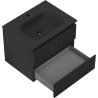 Mexen Rivel armario de baño de 60 cm con lavabo Vela, 2 cajones, acanalado, negro mate - 91A20-06047-2-BFF71-W23M71