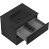 Mexen Rivel armadietto da bagno 60 cm con lavabo Vela, 2 cassetti, scanalato, nero opaco - 91A20-06047-2-BFF71-W23M71