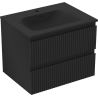 Mexen Rivel armario de baño de 60 cm con lavabo Vela, 2 cajones, acanalado, negro mate - 91A20-06047-2-BFF71-W23M71
