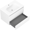 Mexen Rivel armoire de salle de bain 70 cm avec lavabo Vela, 2 tiroirs, rainurée, blanc mat - 91A20-07047-2-BFF01-W23M01