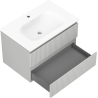 Mexen Rivel armoire de salle de bain 70 cm avec lavabo Vela, 2 tiroirs, rainuré, gris mat/blanc mat