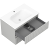 Mexen Rivel mobiletto da bagno 70 cm con lavabo Vela, 2 cassetti, scanalato, grigio opaco/bianco opaco