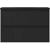Mexen Rivel Badezimmerschrank 70 cm mit Waschbecken Vela, 2 Schubladen, geriffelt, schwarz matt - 91A20-07047-2-BFF71-W23M71