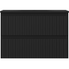 Mexen Rivel badkamerkast 70 cm met wastafel Vela, 2 lades, gegroefd, zwart mat - 91A20-07047-2-BFF71-W23M71