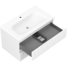 Mexen Rivel bathroom cabinet 80 cm with Vela washbasin, 2 drawers, fluted, white matt - 91A20-08047-2-BFF01-W23M01