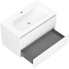 Mexen Rivel meuble de salle de bains 80 cm avec lavabo Vela, 2 tiroirs, rainuré, blanc mat - 91A20-08047-2-BFF01-W23M01