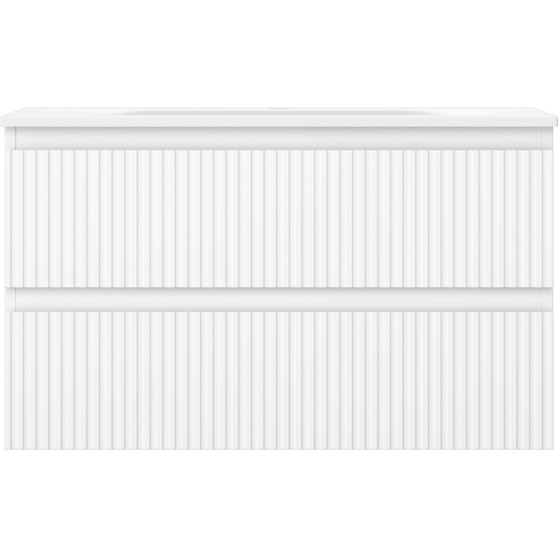 Mexen Rivel vannitoakapp 80 cm koos Vela valamuga, 2 sahtlit, soonikkoes , valge matt - 91A20-08047-2-BFF01-W23M01