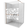 Mexen Kioto+ shower wall with shelf Walk-in 110 x 200 cm, white pattern, rose gold - 800-110-121-60-85