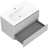 Mexen Rivel mueble de baño 80 cm con lavabo Vela, 2 cajones, ranurado, gris mate/blanco mate - 91A20-08047-2-BFF62-W23M01