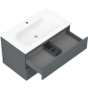 Mexen Rivel mueble de baño de 80 cm con lavabo Vela, 2 cajones, ranurado, grafito mate/blanco mate - 91A20-08047-2-BFF66-W23M0