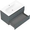 Mexen Rivel mueble de baño de 80 cm con lavabo Vela, 2 cajones, ranurado, grafito mate/blanco mate - 91A20-08047-2-BFF66-W23M0