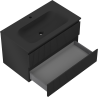 Mexen Rivel armadietto da bagno 80 cm con lavabo Vela, 2 cassetti, scanalato, nero opaco - 91A20-08047-2-BFF71-W23M71
