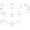 Mexen Rivel Badschrank 80 cm mit Waschbecken Vela, 2 Schubladen, geriffelt, schwarz matt - 91A20-08047-2-BFF71-W23M71