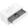 Mexen Rivel armario de baño 90 cm con lavabo Vela, 2 cajones, ranurado, blanco mate - 91A20-09047-2-BFF01-W23M01