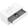 Mexen Rivel meuble de salle de bains 90 cm avec lavabo Vela, 2 tiroirs, cannelé, blanc mat - 91A20-09047-2-BFF01-W23M01