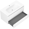 Mexen Rivel meuble de salle de bains 90 cm avec lavabo Vela, 2 tiroirs, cannelé, blanc mat - 91A20-09047-2-BFF01-W23M01