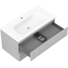 Mexen Rivel meuble de salle de bain 90 cm avec lavabo Vela, 2 tiroirs, rainuré, gris mat/blanc mat - 91A20-09047-2-BFF62-W23M01