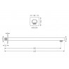 Mexen väggmonterad duscharm 40 cm, borstat gun gray - 79112-66