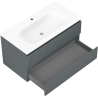 Mexen Rivel bathroom cabinet 90 cm with sink Vela, 2 drawers, fluted, graphite matte/white matte - 91A20-09047-2-BFF66-W23M0