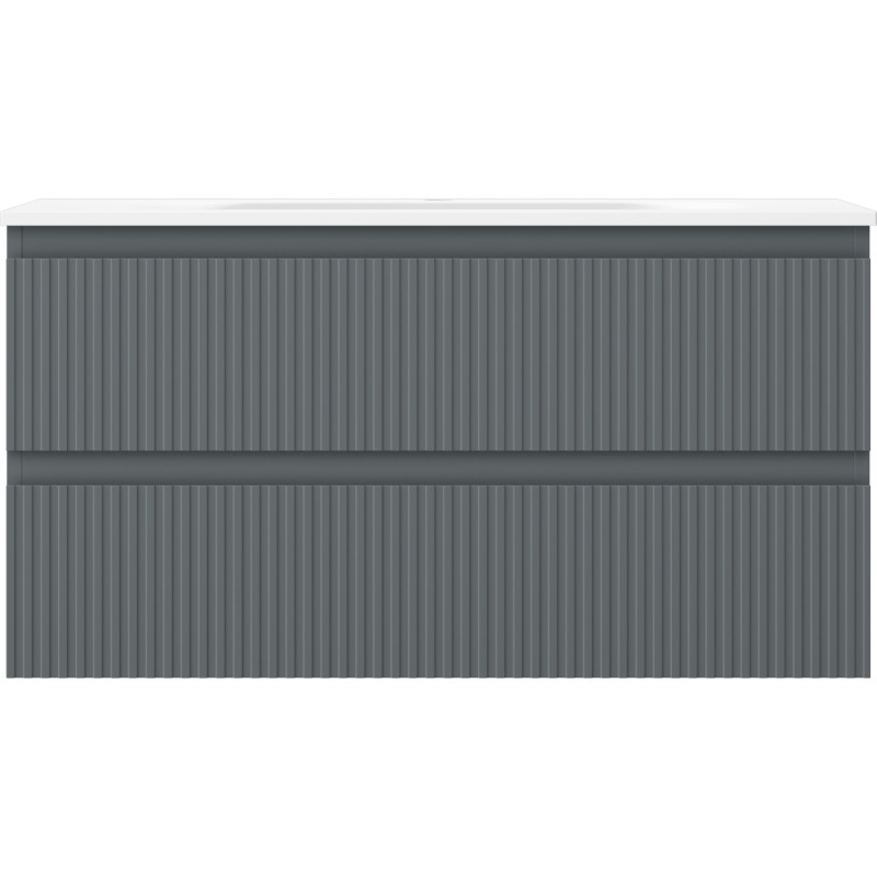 Mexen Rivel 90 cm vannitoakapp koos valamuga Vela, 2 sahtlit, sooniline, grafiit matt/valge matt - 91A20-09047-2-BFF66-W23M0