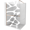 Mexen Kioto+ shower wall with shelf Walk-in 140 x 200 cm, white wave, pink gold - 800-140-121-60-97