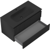 Mexen Rivel mobile da bagno 90 cm con lavabo Vela, 2 cassetti, scanalato, nero opaco - 91A20-09047-2-BFF71-W23M71