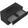 Mexen Rivel mueble de baño 90 cm con lavabo Vela, 2 cajones, ranurado, negro mate - 91A20-09047-2-BFF71-W23M71