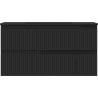 Mexen Rivel Badezimmerunterschrank 90 cm mit Waschbecken Vela, 2 Schubladen, gerillt, schwarz matt - 91A20-09047-2-BFF71-W23M71
