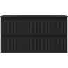Mexen Rivel badkamerkast 90 cm met wastafel Vela, 2 lades, gegroefd, zwart mat - 91A20-09047-2-BFF71-W23M71