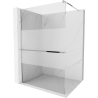 Mexen Kioto+ shower wall with shelf Walk-in 140 x 200 cm, transparent/frosted, chrome - 800-140-121-01-35