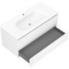 Mexen Rivel meuble de salle de bains 100 cm avec lavabo Vela, 2 tiroirs, cannelé, blanc mat - 91A20-10047-2-BFF01-W23M01