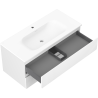 Mexen Rivel bathroom cabinet 100 cm with Vela sink, 2 drawers, grooved, white matt - 91A20-10047-2-BFF01-W23M01