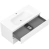 Mexen Rivel meuble de salle de bains 100 cm avec lavabo Vela, 2 tiroirs, cannelé, blanc mat - 91A20-10047-2-BFF01-W23M01