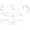 Mexen Rivel Badezimmerschrank 100 cm mit Waschbecken Vela, 2 Schubladen, geriffelt, weiß matt - 91A20-10047-2-BFF01-W23M01