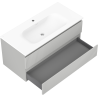 Mexen Rivel 100 cm Bathroom Cabinet with Vela Sink, 2 Drawers, Ribbed, Matte Gray/Matte White - 91A20-10047-2-BFF62-W23M01