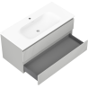 Mexen Rivel armario de baño de 100 cm con lavabo Vela, 2 cajones, acanalado, gris mate/blanco mate - 91A20-10047-2-BFF62-W23M01