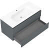 Mexen Rivel mobile bagno 100 cm con lavabo Vela, 2 cassetti, scanalato, grafite opaco/bianco opaco - 91A20-10047-2-BFF66-W23M0