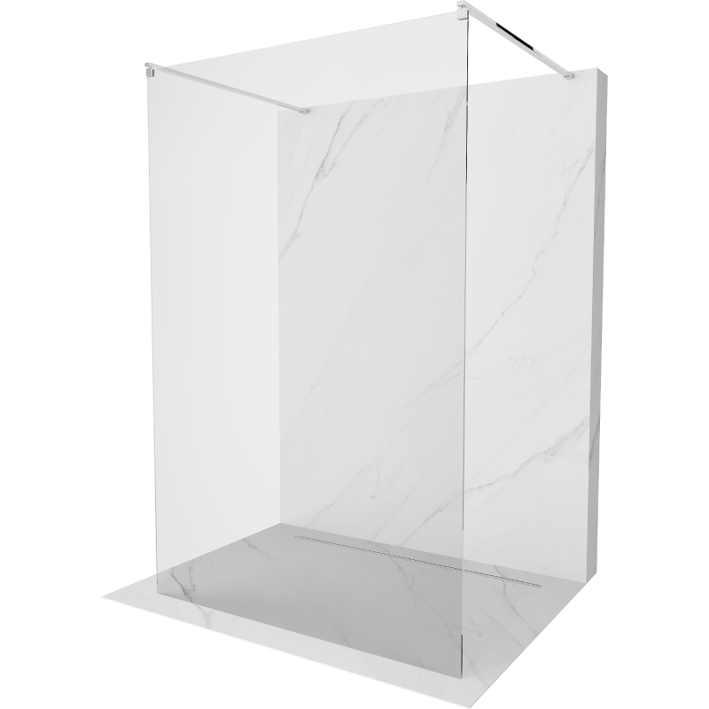 Mexen Kioto pared de ducha independiente 150 x 200 cm, transparente 8 mm, cromo - 800-150-002-01-00