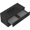 Mexen Rivel mobile bagno 100 cm con lavabo Vela, 2 cassetti, scanalato, nero opaco - 91A20-10047-2-BFF71-W23M71