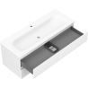 Mexen Rivel meuble de salle de bain 120 cm avec lavabo Vela, 2 tiroirs, rainuré, blanc mat - 91A20-12047-2-BFF01-W23M01
